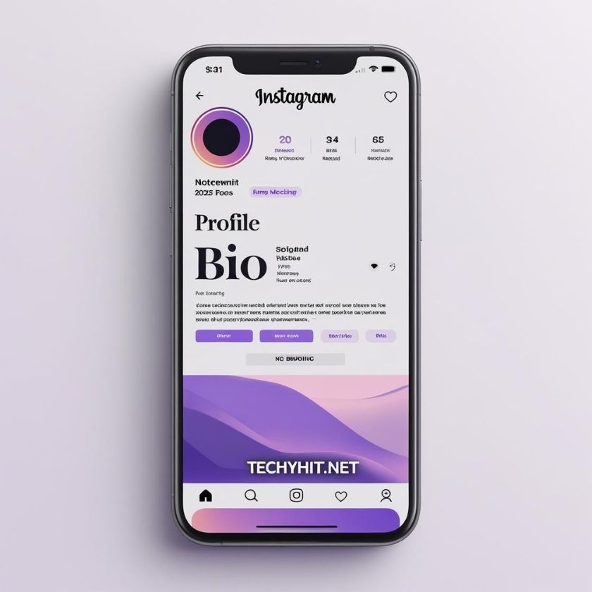 Instagram fonts banner showing mobile screen with creative bio text styles and TechyHit branding